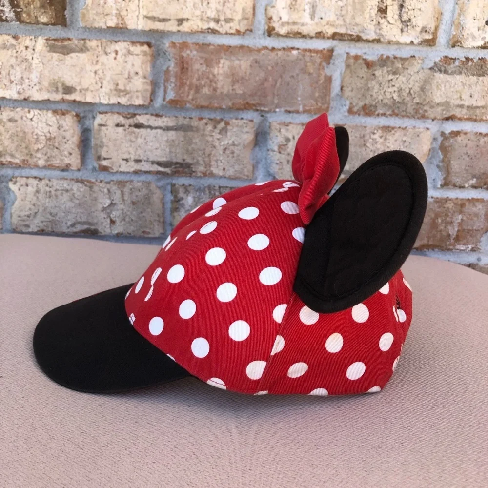Walt Disney World Black Red Polka Dots Autographed Minnie Mouse Ears Bow Hat